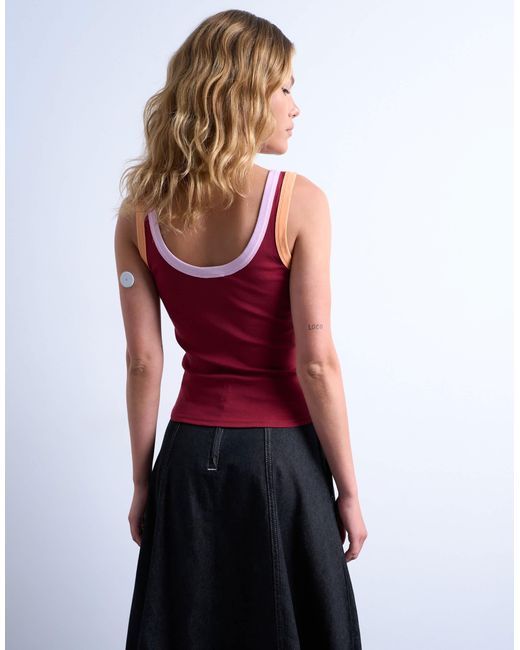 TOPSHOP Red – geripptes trägertop