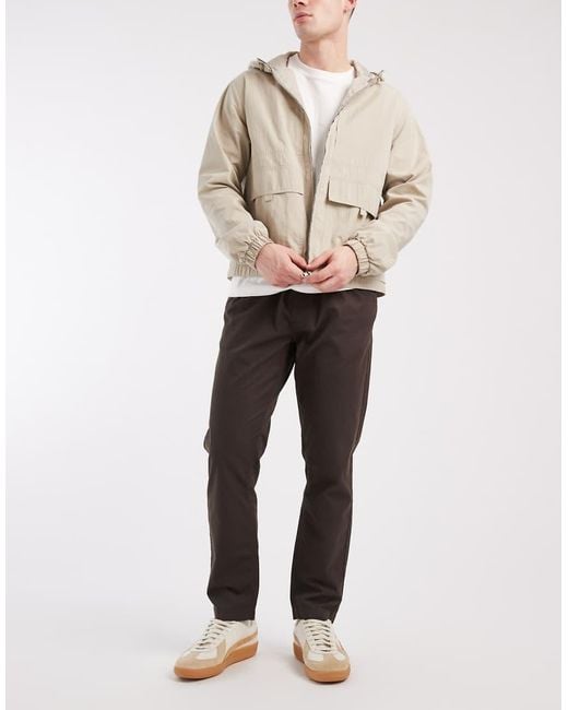 Brave Soul Natural Cotton Twill Pants With Elastic Waist for men