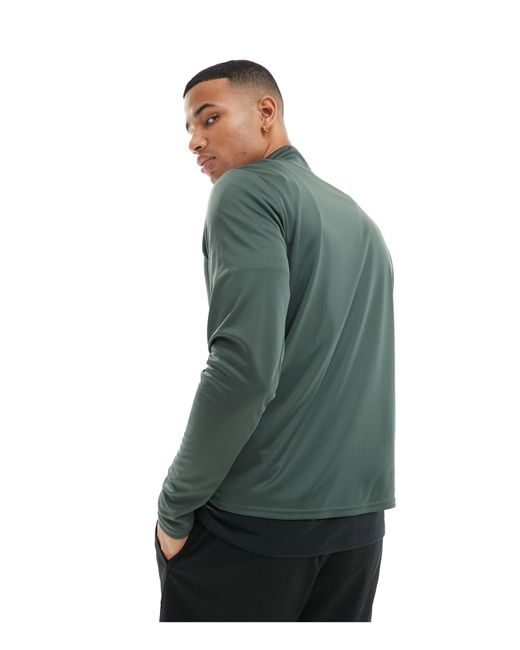 Dri-fit pacer - top a maniche lunghe vintage con zip corta di Nike in Green da Uomo