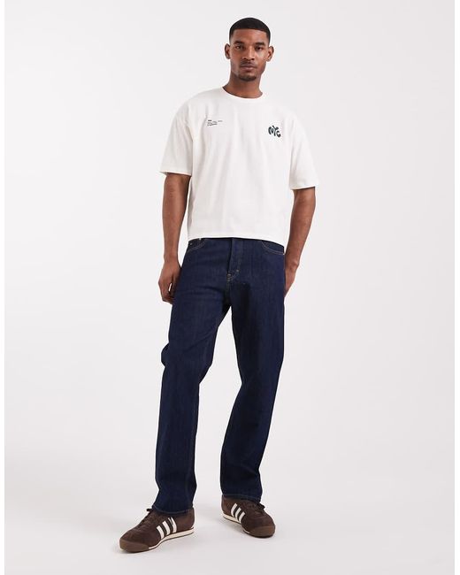 ASOS White Boxy Oversized T-Shirt With Nyc Bubble Text Print for men