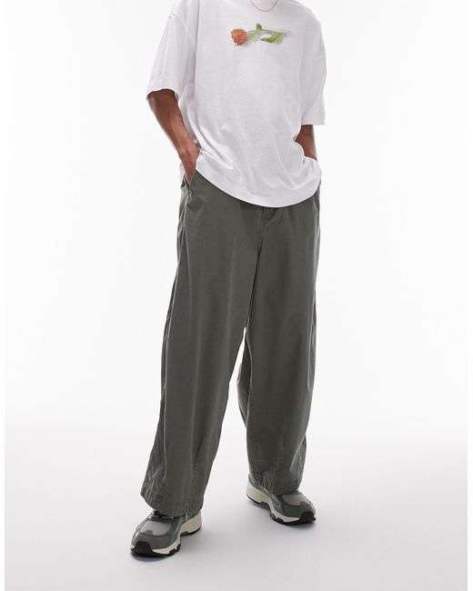 Pantalones capri s extragrandes Topman de hombre de color Gray