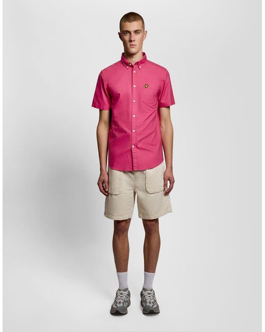 Lyle & Scott Red Ss Woven Shirts Short Sleeve Oxford Shirt for men