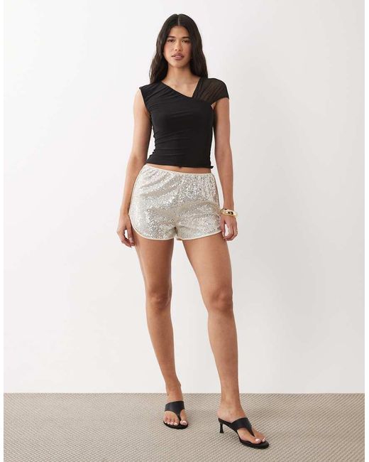 ASOS Black Slinky Top With Mesh Shoulder