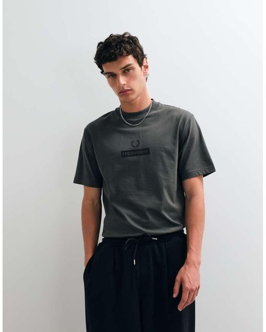 Fred Perry Black Graphic Logo T-Shirt for men