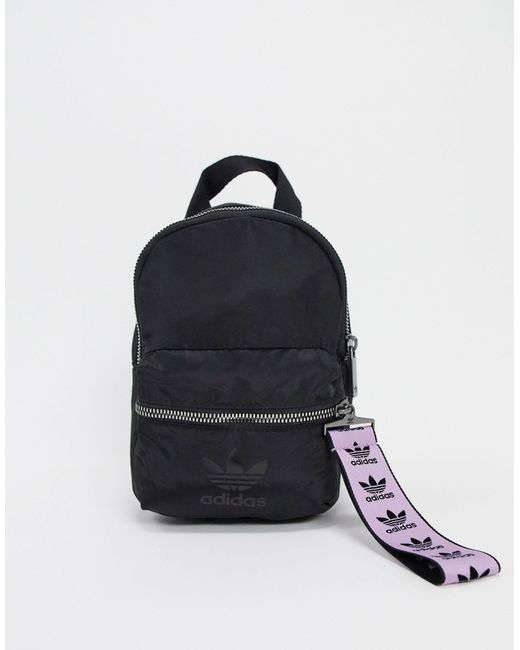 adidas Originals Synthetic Trefoil Logo Mini Backpack in Black | Lyst  Australia