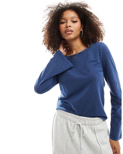 ONLY Blue Wide Sleeve Top