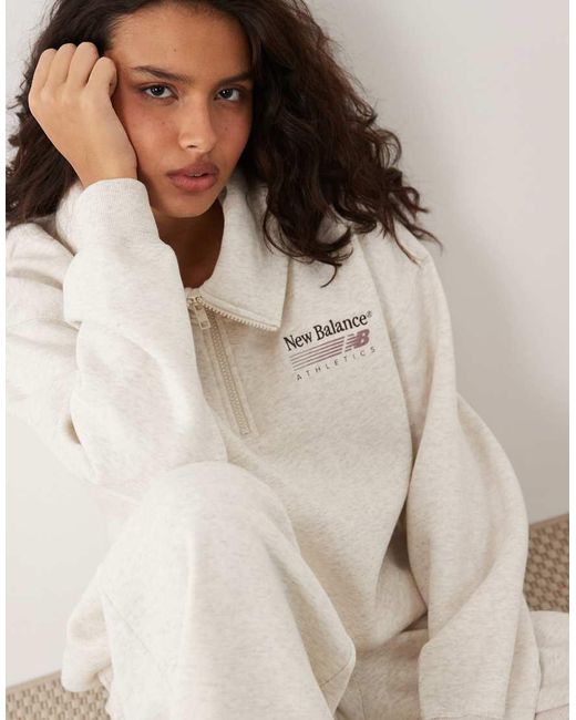New Balance Natural Trackside Fleece Half Zip Sweatshirt