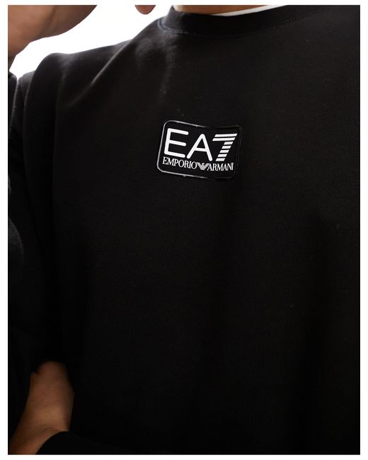EA7 Black Armani Centre Box Logo Sweatshirt for men