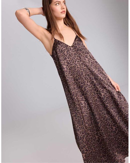 Stradivarius Purple Long Flowing Satin Dress