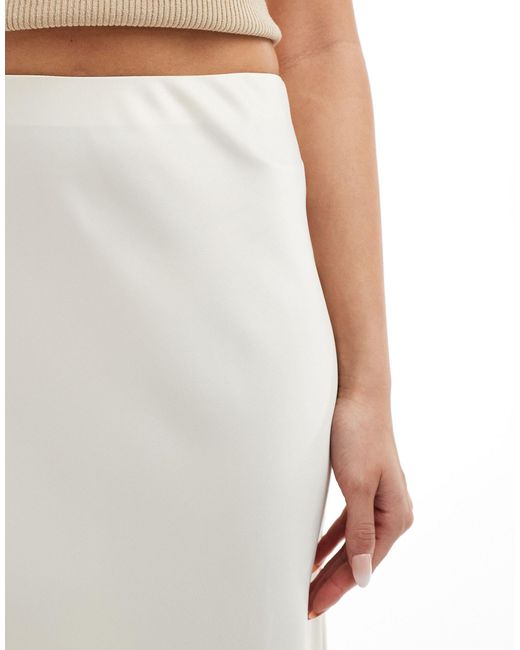 Y.A.S White Satin Bias Cut Maxi Skirt
