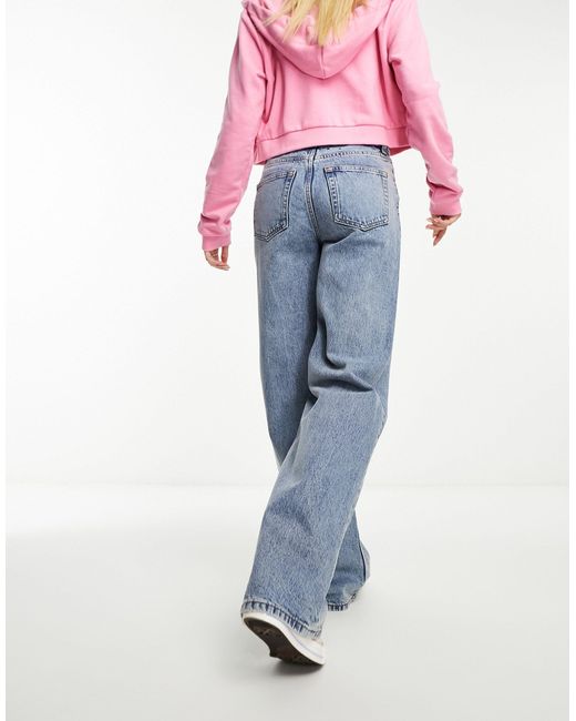 Yoko - jeans medio con fondo ampio di Monki in Blue