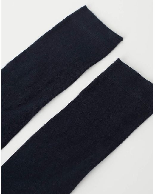 Calzedonia Blue Long Satin Cotton Socks