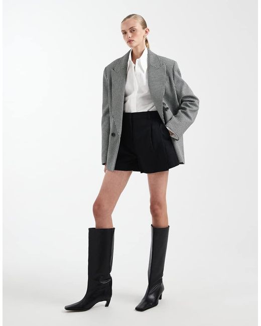 ASOS White Tailored A Line Shorts With Linen