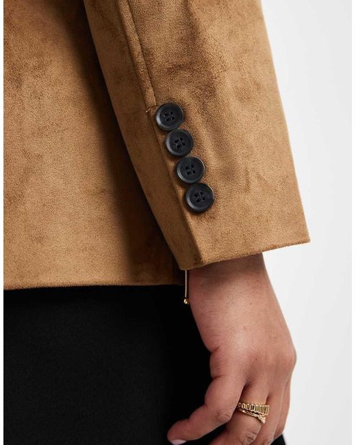 ONLY Brown Faux Suede Blazer