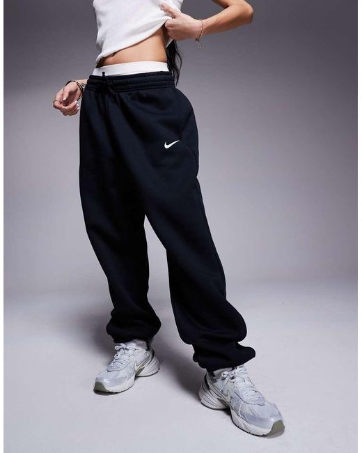 Nike Blue Phoenix Fleece High Waisted Oversized joggers