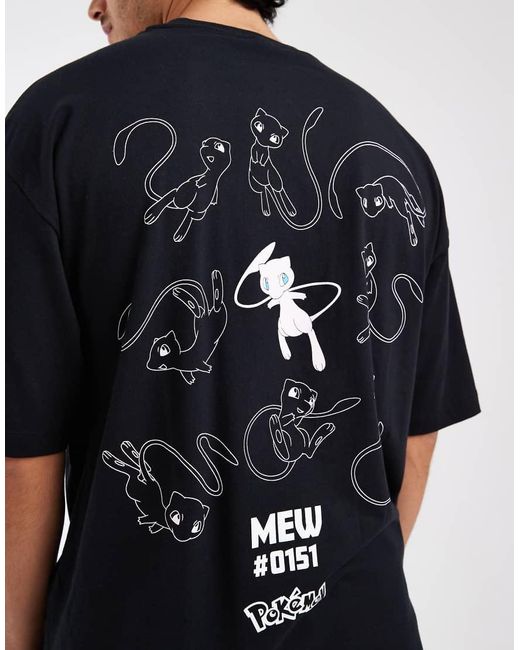 ASOS Blue Oversized T-shirt With Pokemon Mewtwo Print for men