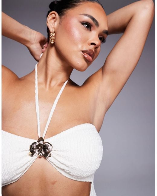 South Beach White – crinkle-badeanzug