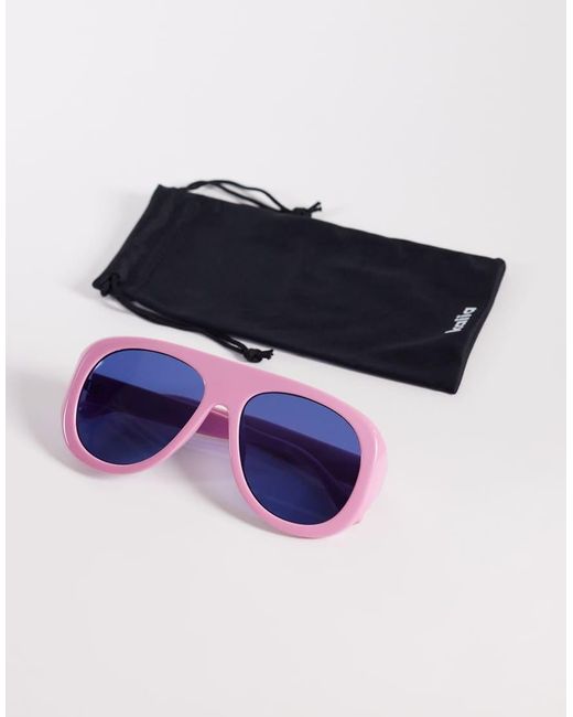 Kaiia Purple Exclusive Chunky Lens Aviator Sunglasses