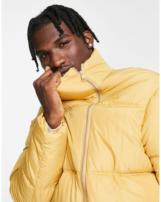 Urbancode Wrap Puffer Jacket in Yellow for Men | Lyst