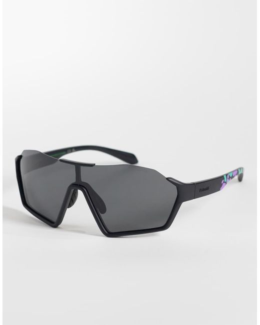 Polaroid Sunglasses Gray Polaroid Mask Sunglasses With Polarized Lenses for men