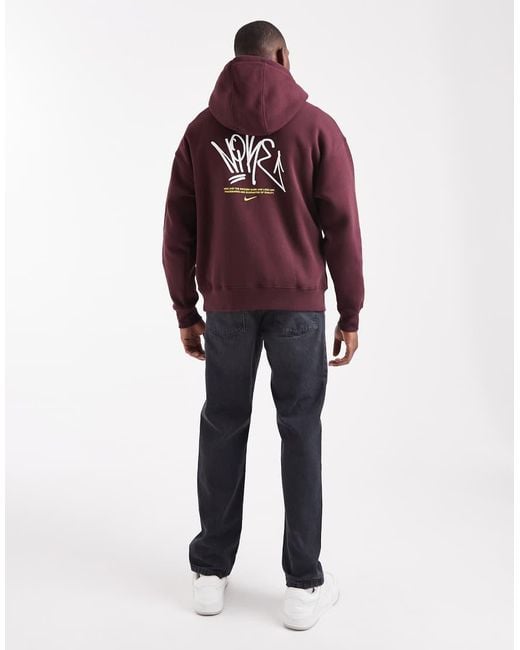 Nike Red Street Fleece Graphic Hoodie for men