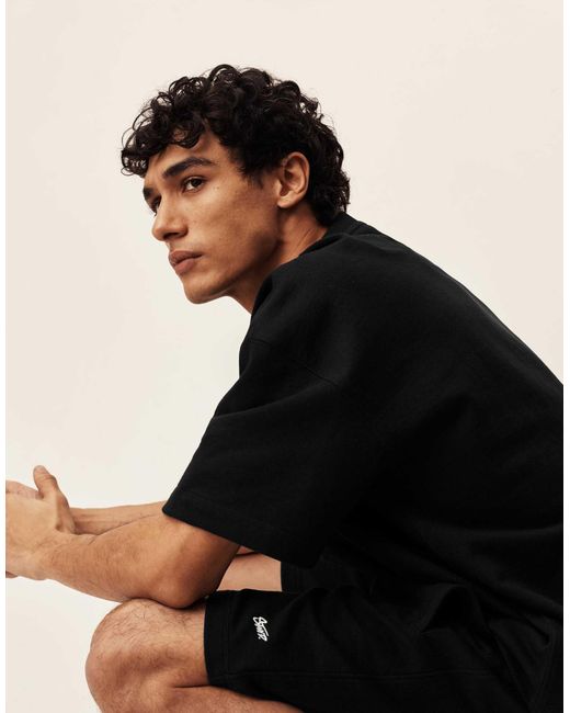 Pull&Bear – bermuda-jogginghose in Black für Herren