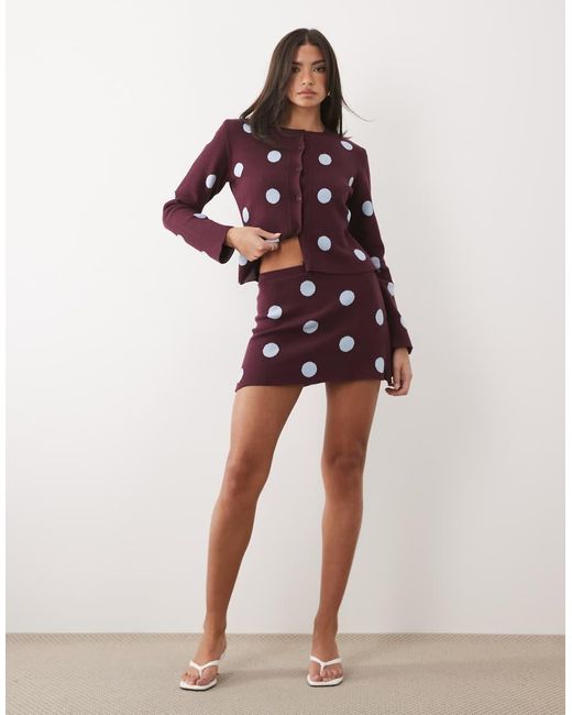 ASOS Red Fine Knit Mini Skirt Co-ord