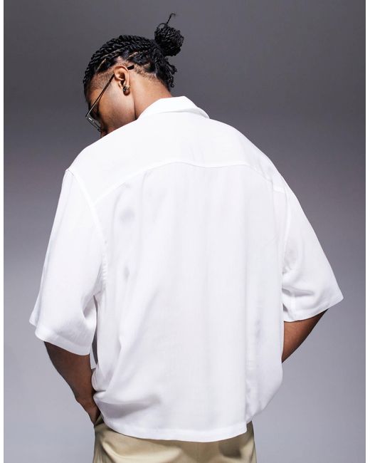 Chemise oversize à manches courtes - blanc-pas ASOS pour homme en coloris White