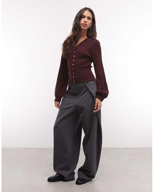 Monki Brown Fitted Compact Cardigan