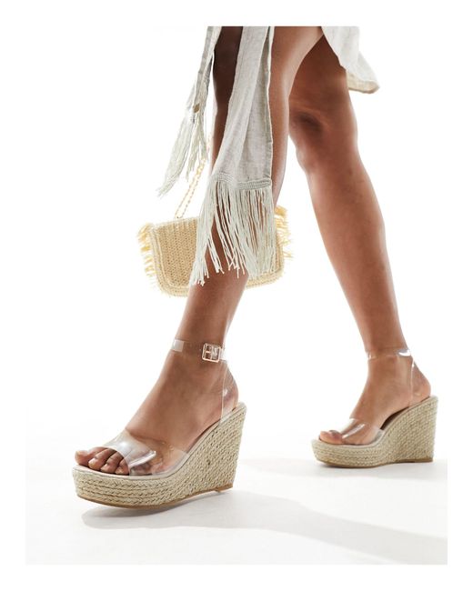 South Beach White Espadrille Wedge Sandals