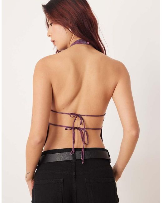 Motel Purple Ares High Neck Regal Paisley Top