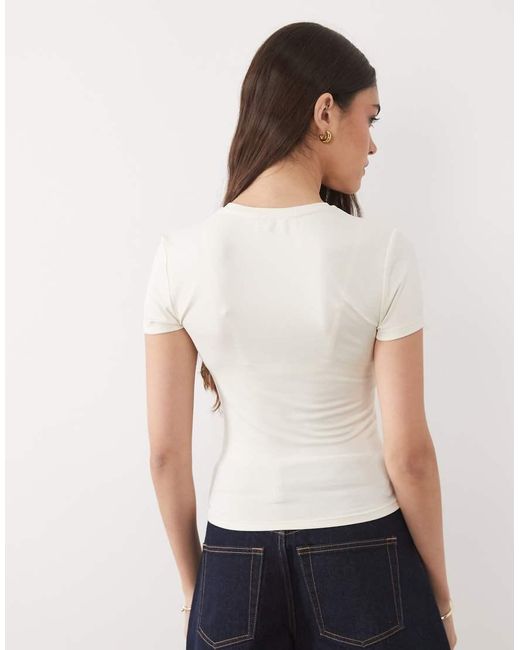 Miss Selfridge White Sculpted Short Sleeve Tee