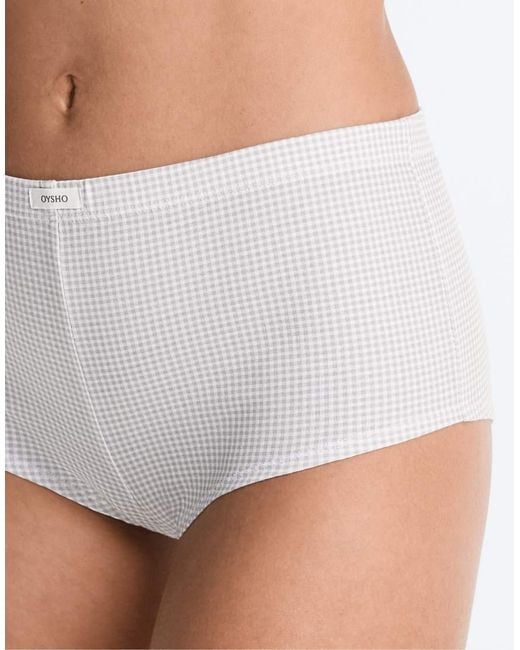 Oysho White 2 Cotton Blend Logo Shorties