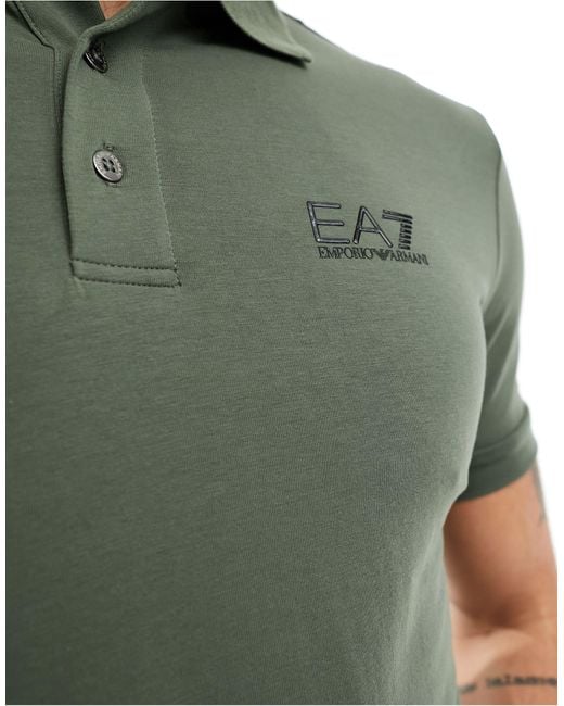 Emporio armani - polo en jersey avec logo - kaki EA7 pour homme en coloris Green