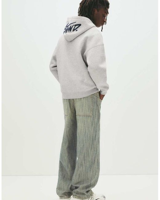 Pull&Bear Gray Stwd Hoodie for men
