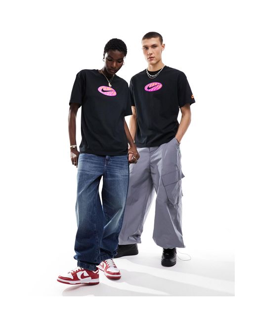 Camiseta negra unisex con estampado gráfico m90 Nike de color Blue