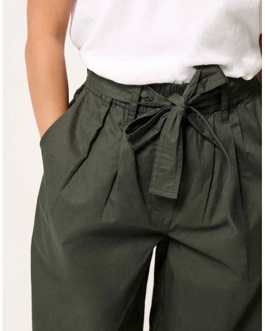 PixieGirl Green Petite Poplin Barrel Trousers
