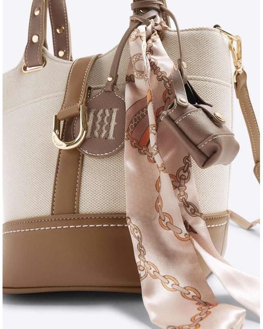 River Island White Panelled Bucket Bag