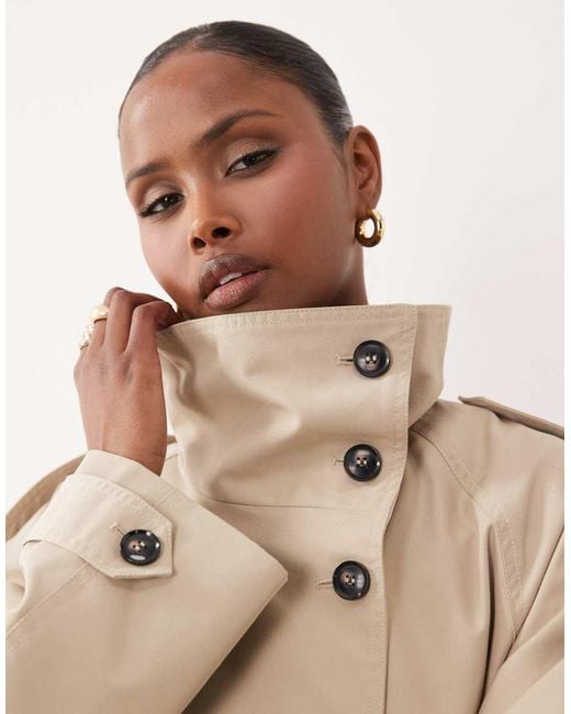 Gina Tricot Brown High Neck Trench Jacket
