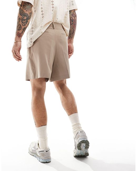 Pantaloncini eleganti comodi color pietra di ASOS in White da Uomo