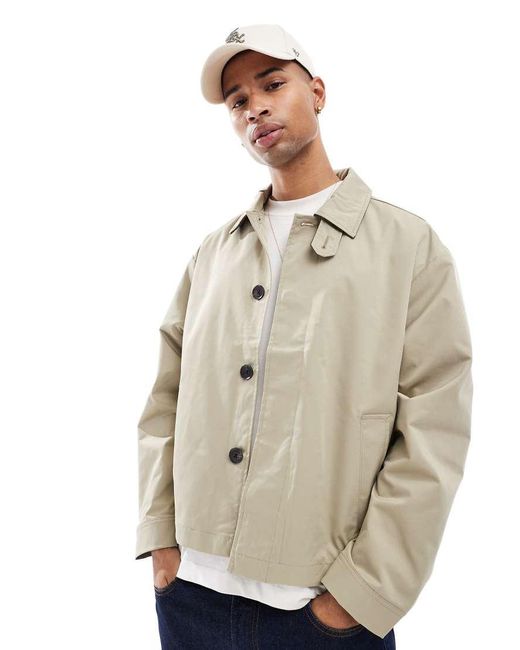 Jack & Jones Cropped Trenchjack in het Natural voor heren