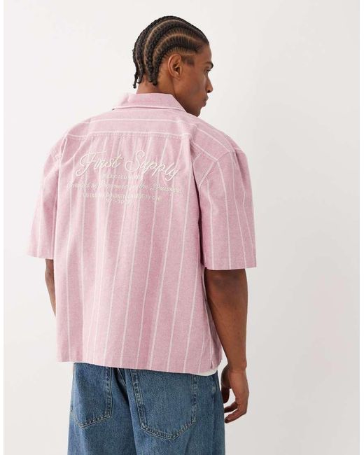 Cotton On Pink Ventura Short Sleeve Shirt for men