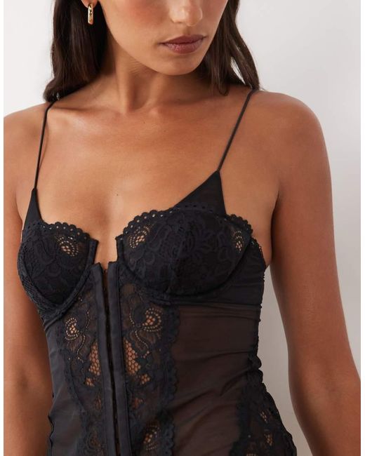 ASOS Black Poppy Lace Corset