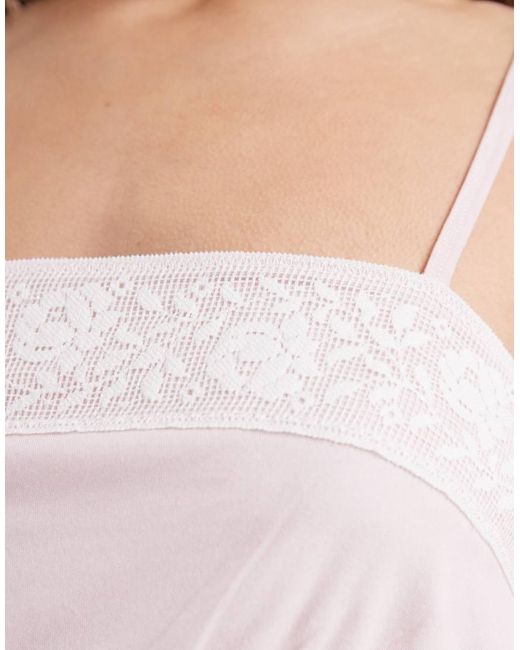 Hollister White Lace Trim Babydoll Cami