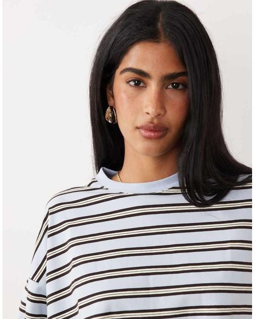 WeWoreWhat Multicolor Boxy Oversized Crew Neck Long Sleeved Top