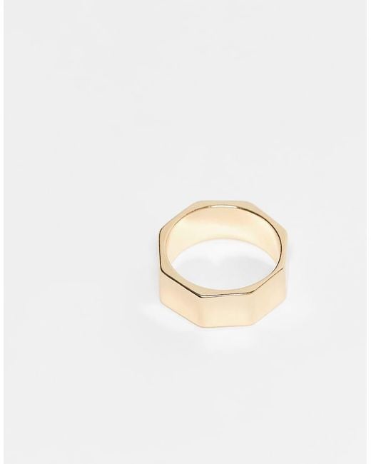 FADED FUTURE White Angular Band Ring for men