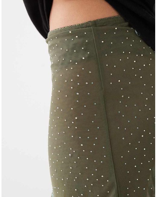 Monki Green Knee Length Skirt