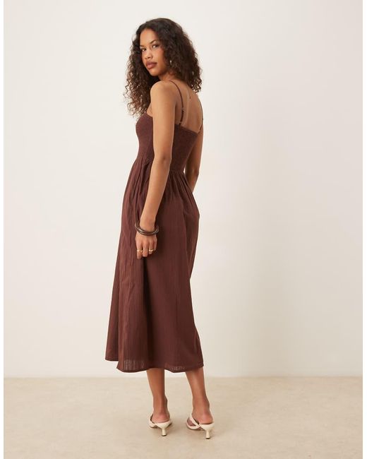 Nobody's Child Natural Imogen Strappy Midi Dress With V-waist