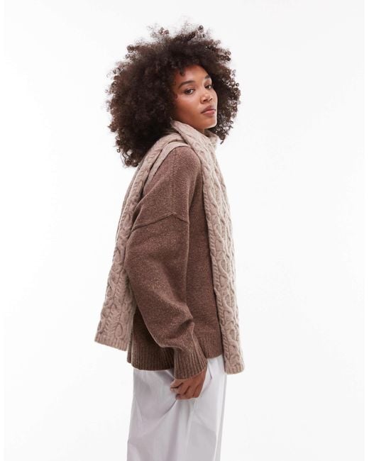 Levi's Brown – gerippter strickschal