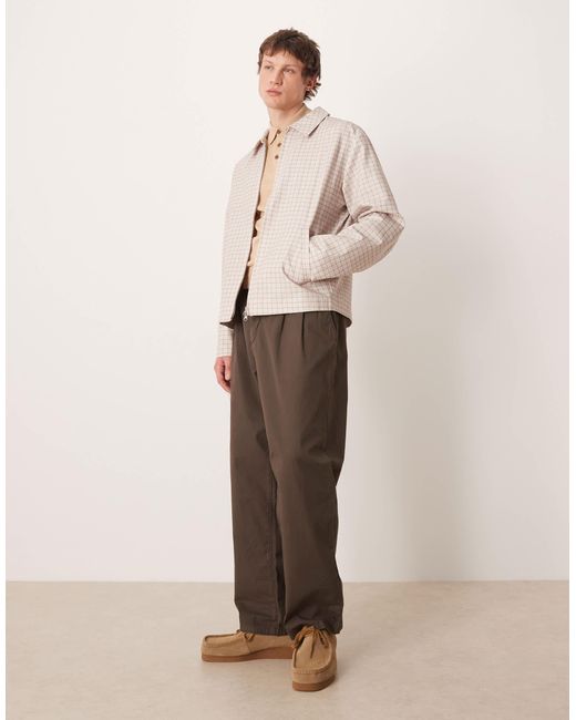 ASOS Natural Checked Cotton Jacket for men